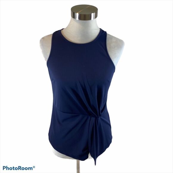 Banana Republic Navy Sleeveless Side Twist Blouse - Picture 2 of 10